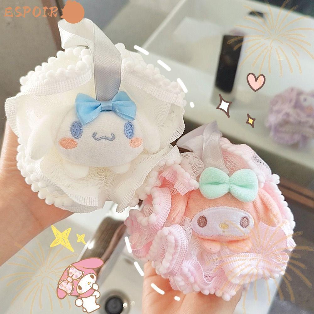 ESPOIR1 ลูกบอลอาบน้ํา, โฟมแปรงนวดลายน่ารัก , ลูกบอลฟองอาบน้ําฟองน้ําปุยแบบใช้ซ้ําได้