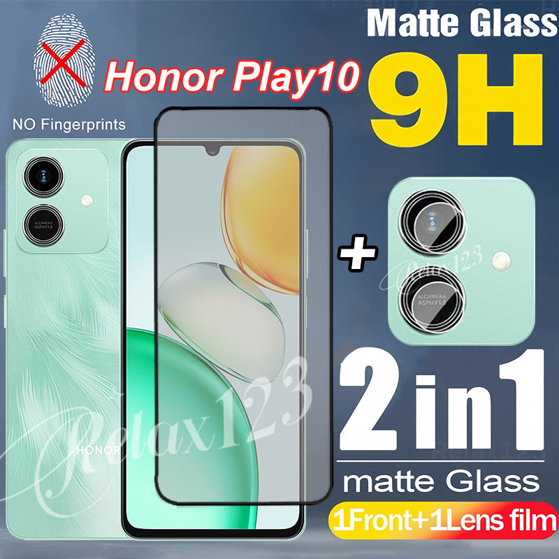 สําหรับ Honor Play10 4G 2in1 Matte Frosted Glass และเลนส์ฟิล์มสําหรับ HONOR Play10T Play10t Honor Pl