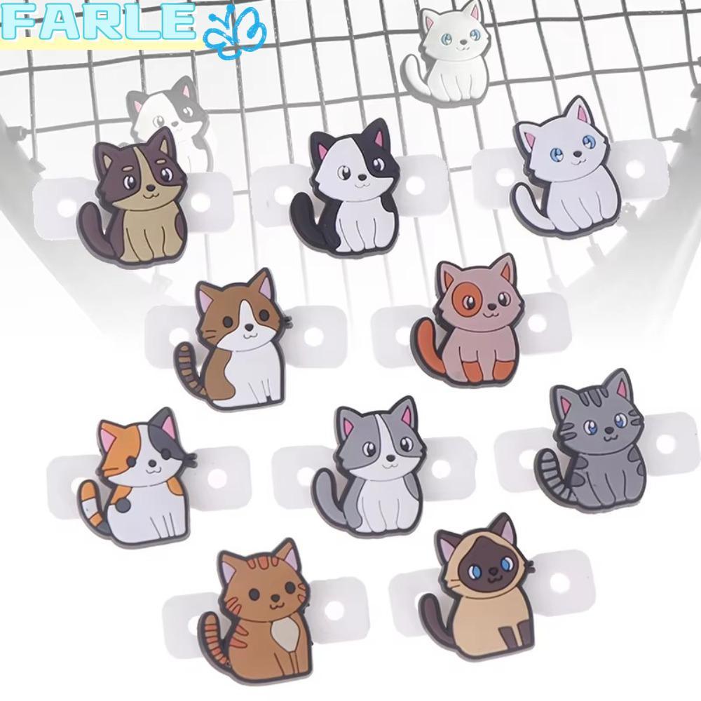 FARL ไม้เทนนิส Damper ซิลิโคนการ์ตูนแมว ลดการสั่นสะเทือนของแร็กเก็ต