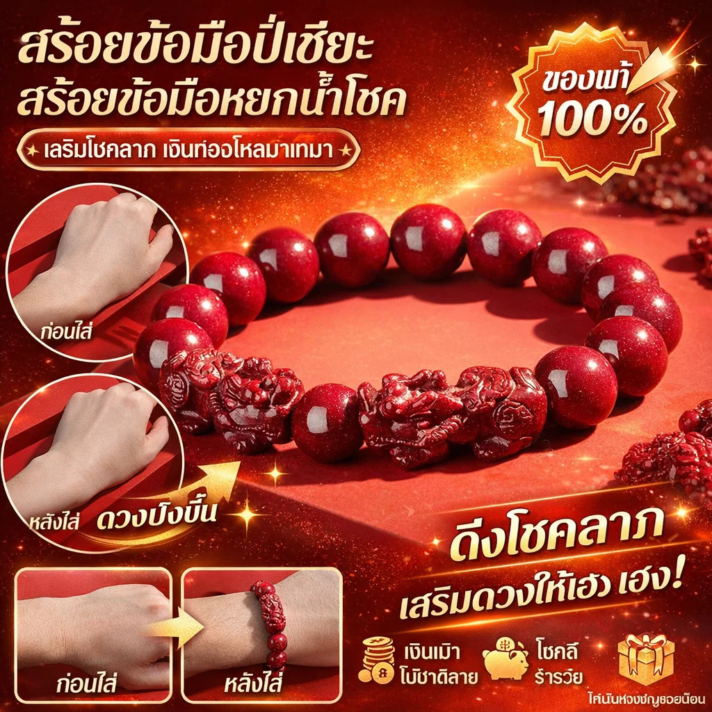 สร้อยข้อมือปี่เซียะคู่ผู้ชาย สร้อยข้อมือปี่เซียะทรายนําโชคลาภ