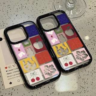 เคสโทรศัพท์ สำหรับ iPhone 13 11 15 16 Pro Max Case iPhone 11 12 17 Pro Max 14 15 Pro Max อะคริลิค 2 in 1 การ์ตูน น่ารัก