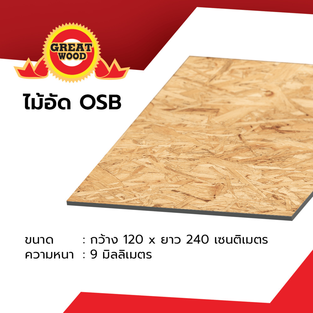 Changdee eco GREATWOOD ไม้อัด OSB ทนชื้น (Melamine) #9 120x240ซม. สินค้าดีมีคุณภาพ*