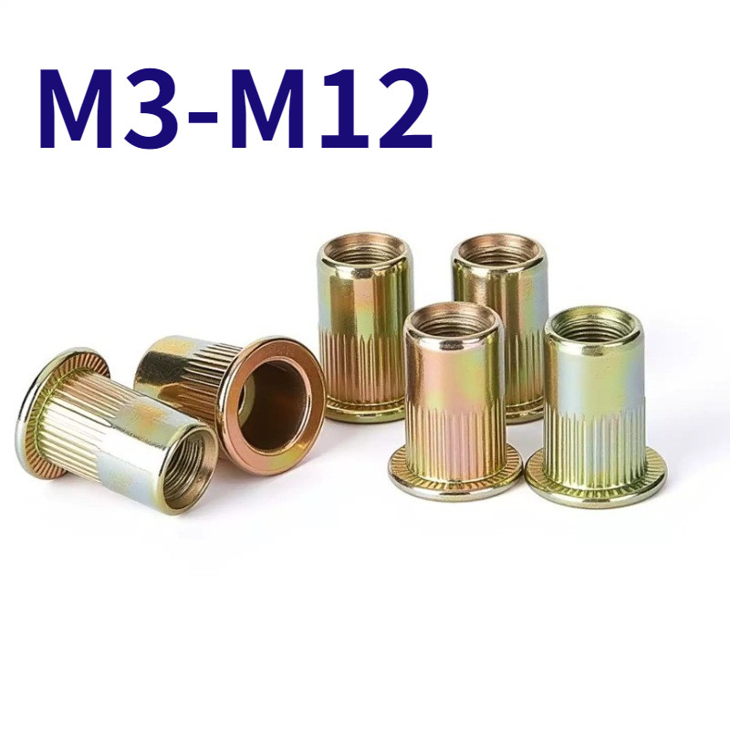 M3M4M5-M12 รีเวทนัท ชุบซิงค์รุ้ง หัวน็อตรีเวท [WJX-GY]