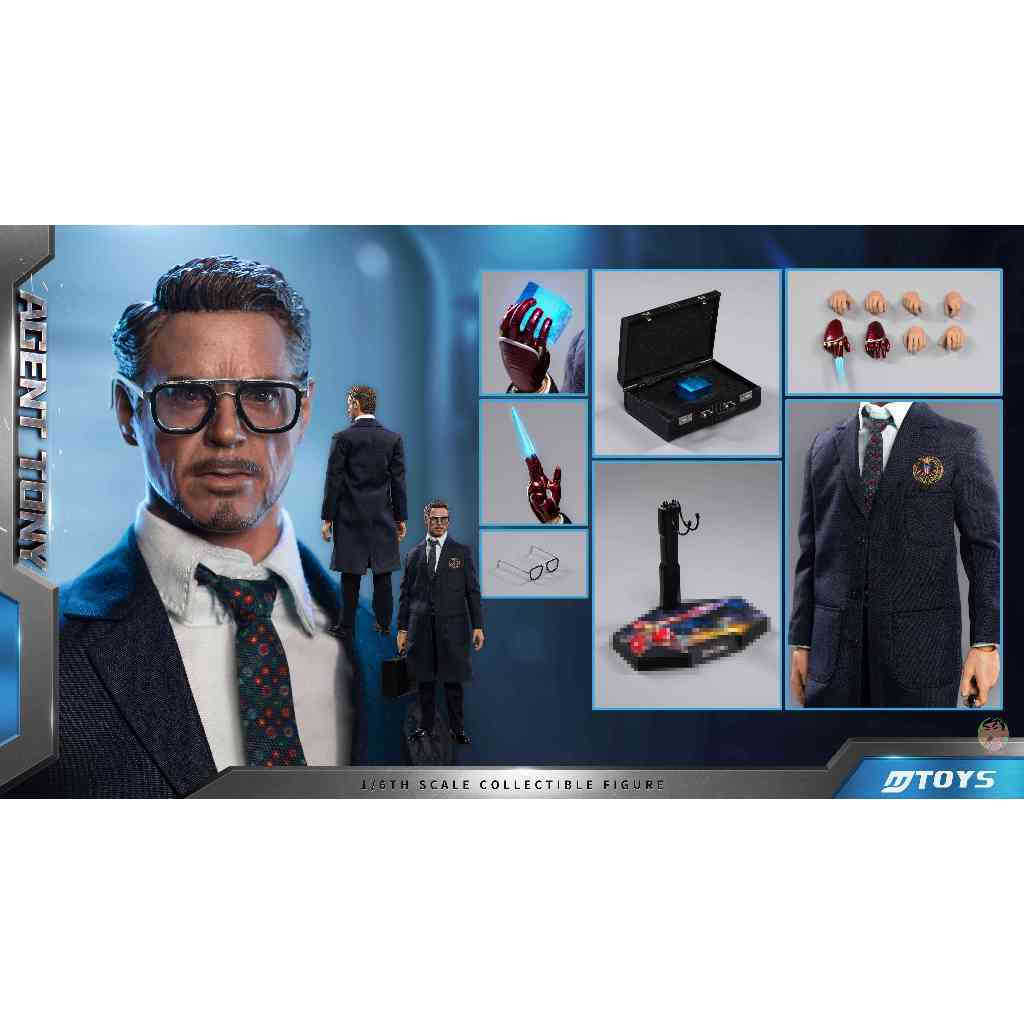 ( ⭕ PRE-ORDER) MToys MS015 Avengers Endgame Tony Stark 1970s Shield Agent Action Figure