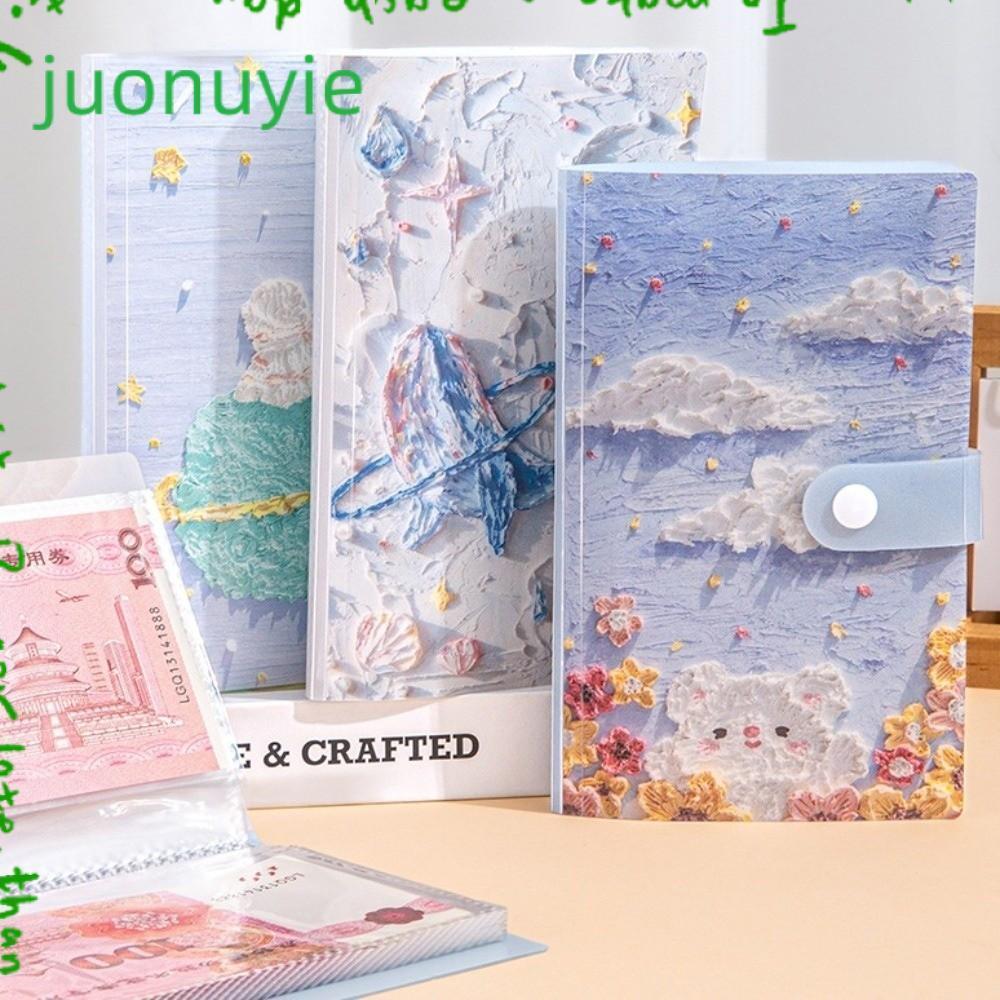 JUONUYIE Mini Binder Saving Challenge, ภาพวาดสีน้ํามันกันน้ํา 100 ซองเงินประหยัด Challenges ประหยัดเงินนํากลับมาใช้ใหม่ได้ของขวัญแผ่น
