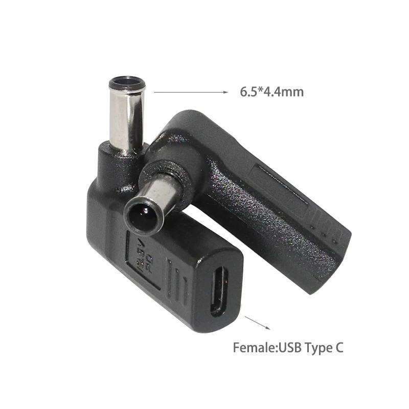 USB C PD หญิง 6.5x4.4 มม.ชายปลั๊ก Converter สําหรับ Sony Vaio LG ประเภท C Dc Power Adapter Connector