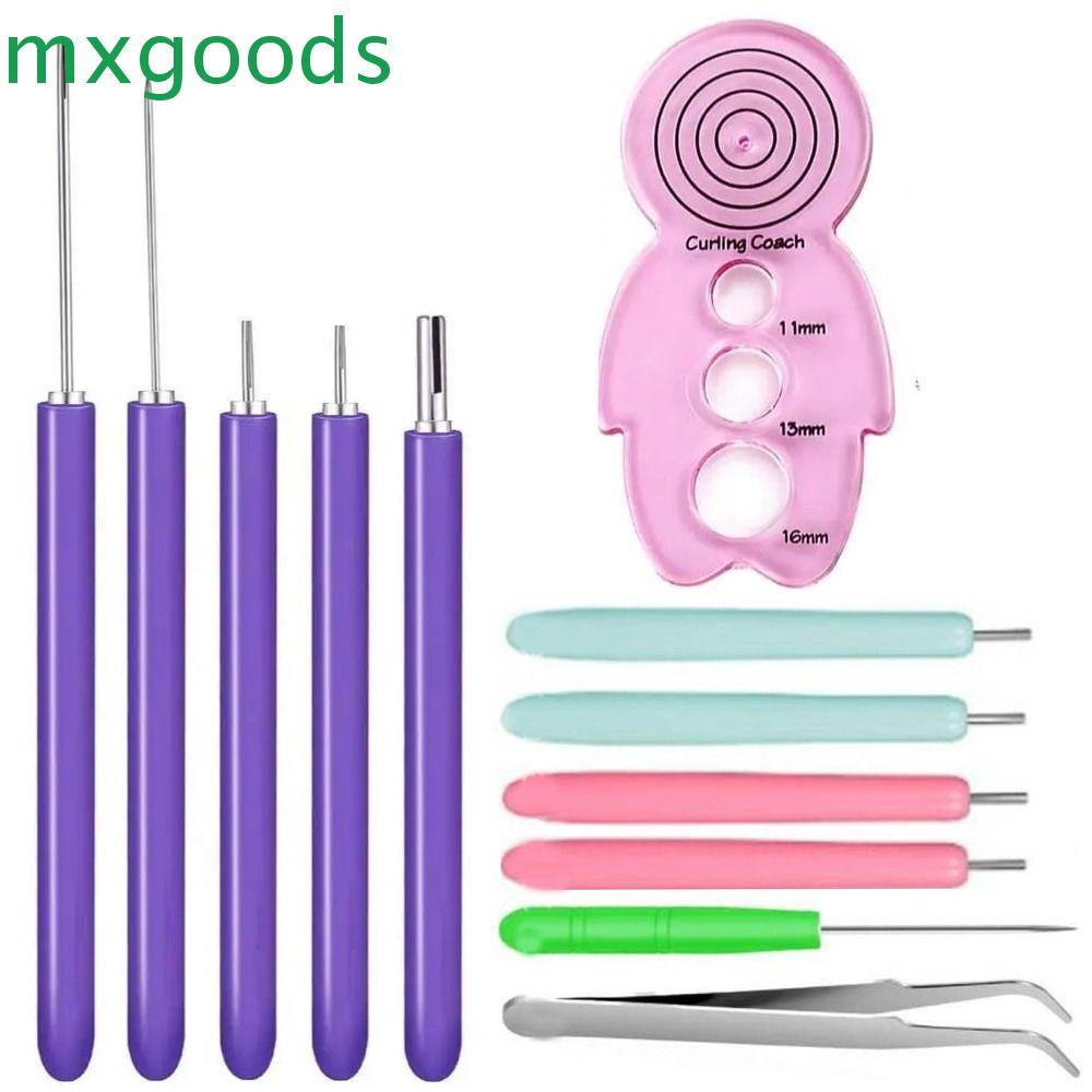 MXGOODS 12PCS กระดาษ Quilling เครื่องมือ,กระดาษ Curling Quilling Slotted ปากกา Quilling เข็มชุด, ปฏิ