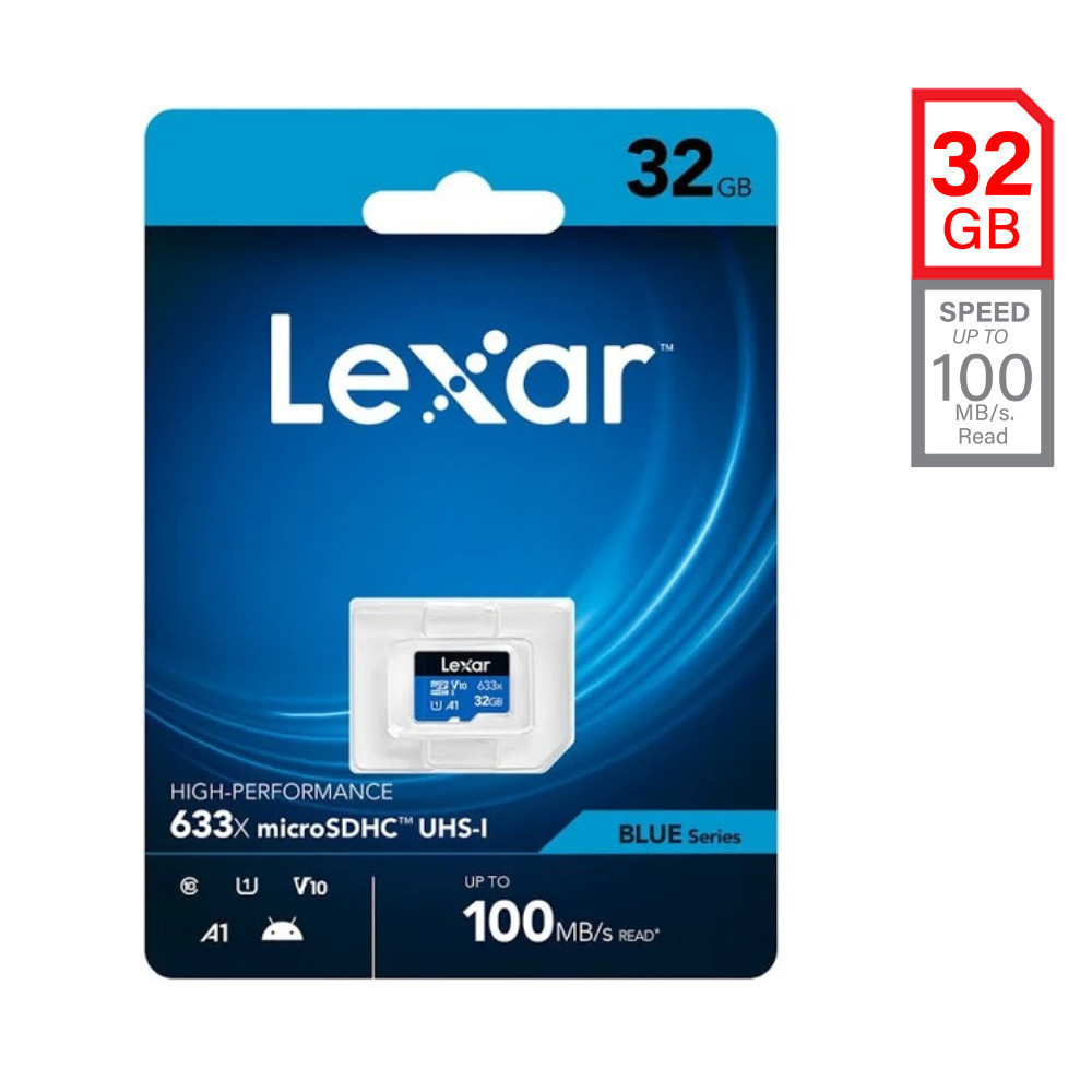 (ส่งด่วน) LEXAR High-Performance Micro SDcard 32GB (100MB/s) BLUE UHS-I C10 Memory Card เมม โทรศัพท์