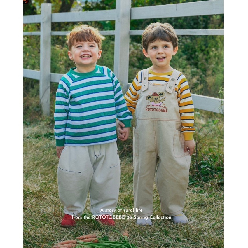 【พร้อมส่ง】「สินค้าลิขสิทธิ์แท้」IRIS KIDS x Rototo series 26ss IKP260124 Tiny Buddy Jeans สไตส์เกาหลี 