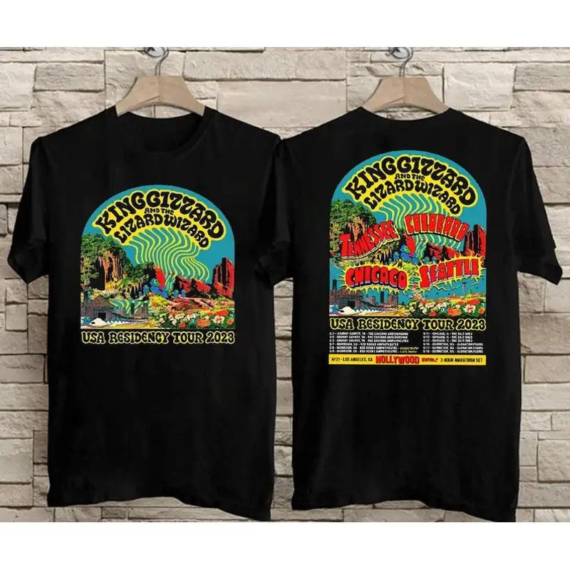 เสื้อยืด King Gizzard The Lizard Wizard ทัวร์แสดงโชว์ในสหรัฐอเมริกา