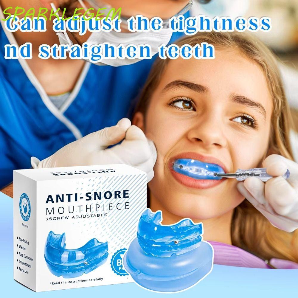 SPARKLEGEM Anti Snoring Mouth Guard, ปรับสบาย Anti-Snoring Mouthpiece, นํากลับมาใช้ใหม่พร้อมกล่องเก็