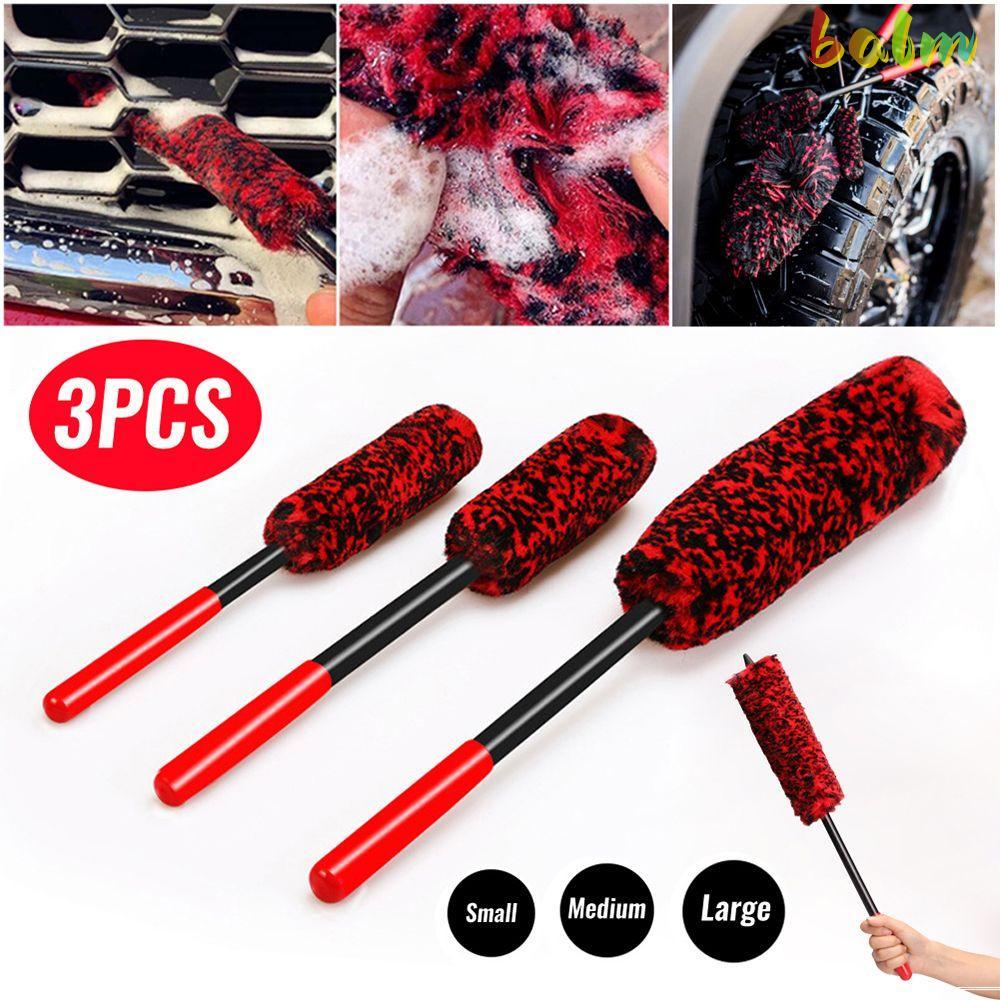 BALM 3 ชิ้น Hub Brush Rim Care Auto Woolies Plush Hub Care เครื่องมือ