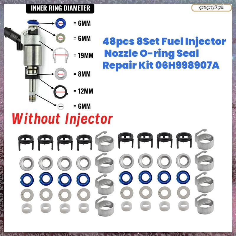 [LR] ชุดซ่อมซีลโอริงหัวฉีด 48 ชิ้น/8 ชุด 06H998907A สําหรับ A3 A4 A5 A6 Q5 Golf CC 1.8 2.0T 06J99890