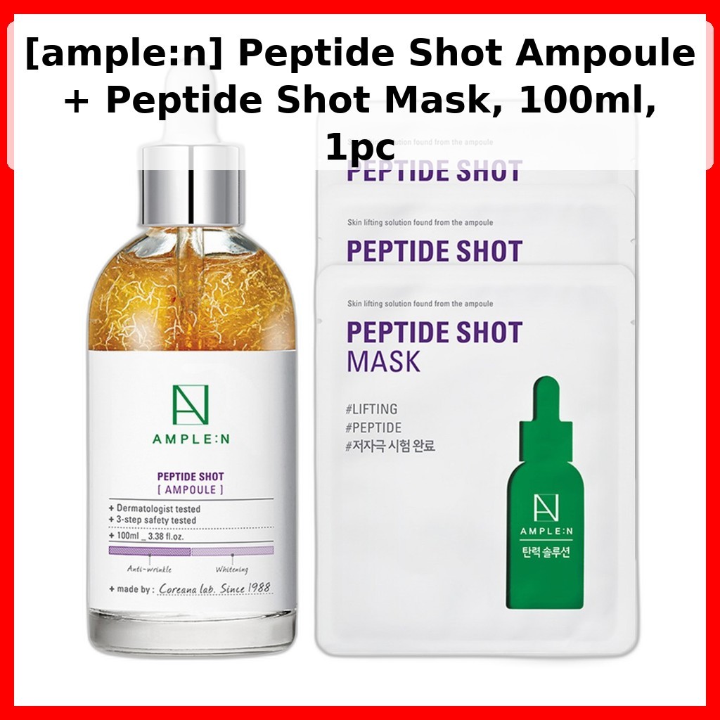 [ample:n] Peptide Shot Ampoule + Peptide Shot Mask, 100ml, 1pc / Korean Peptide Ampoule by OnYouMark