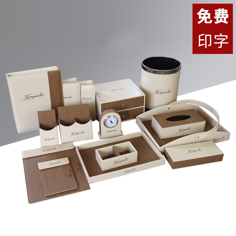 High-End Hotel Service Guide Book Note Holder กล่องกระดาษทิชชูหนังรีโมทคอนโทรลที่นั่งชากล่องกล่องเก็