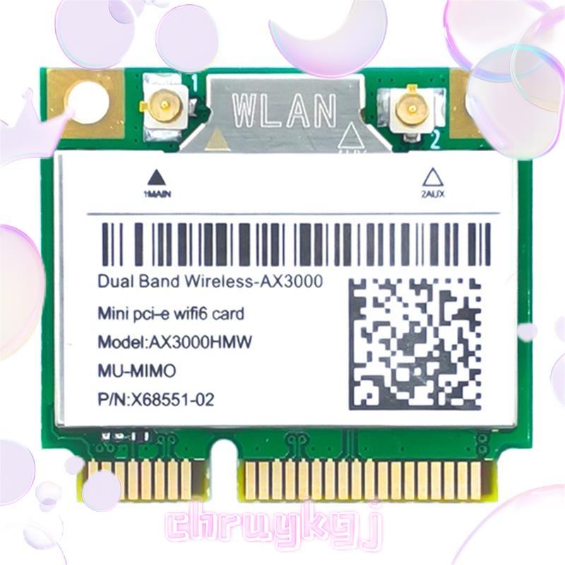 การ์ดเครือข่าย WiFi การ์ด PCB AX200 AX3000HMW Mini PCI-E WiFi 6 อะแดปเตอร์ไร้สาย 2.4G/5G บลูทูธ 5.1 