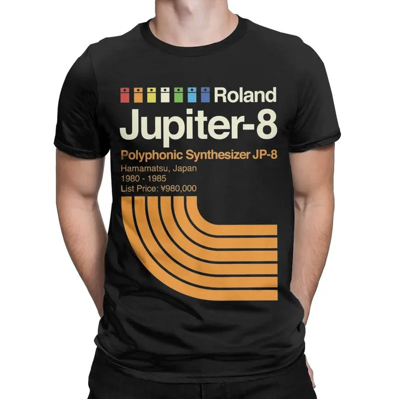 เสื้อยืดผู้ชาย Jupiter 8 Horizontal Roland ลายตลก ผ้าฝ้าย คอกลม แขนสั้น เสื้อยืดคอกลมผ้าฝ้าย