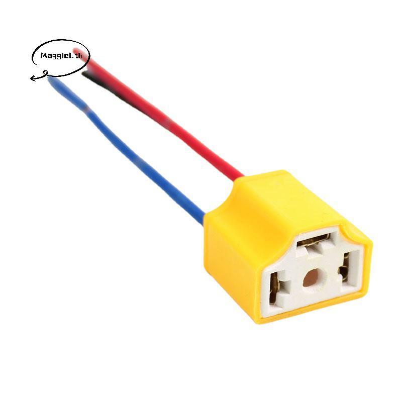 Maggiel คุณภาพสูง H4 สามหลุมเซรามิคสายไฟรถหลอดไฟสายรัดหลอดไฟปลั๊ก Soet ขายร้อนอัตโนมัติ H4 Connector