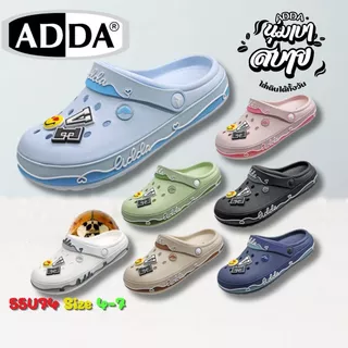 ADDA 55U74 ผู้หญิง(Size4-6) รองเท้าแตะสวม ดีไซน์เท่แมตช์ง่าย พื้นกันลื่น ยึดเกาะดี ของแท้ 100%