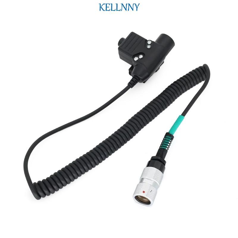 Kelln U94 PTT System Cable 6 Pin Plug Push to Talking U94 ประเภทชุดหูฟัง PTT ลดเสียงรบกวนสําหรับวิทย