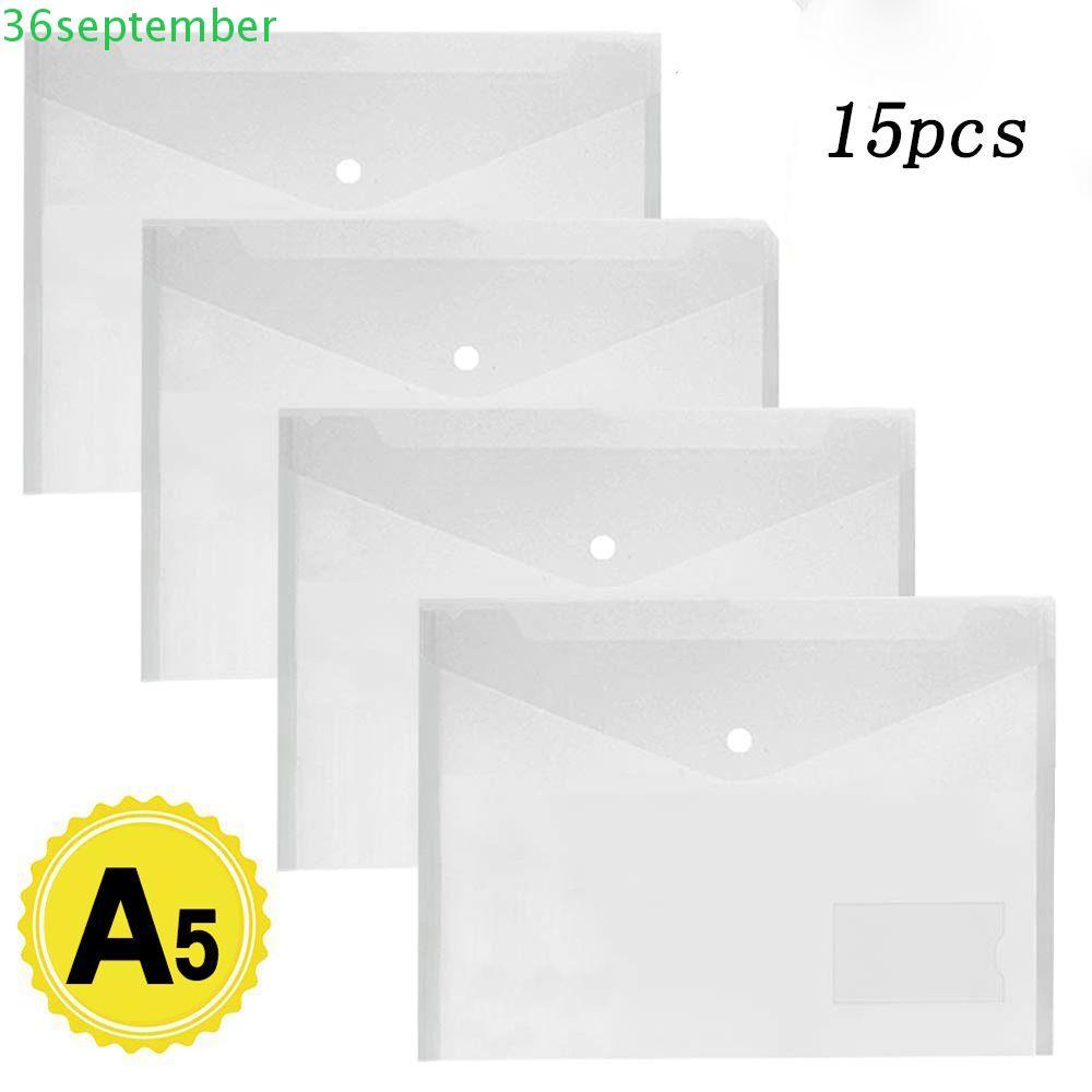 SEPTEMBER แฟ้มกระเป๋าปุ่มสํานักงาน A5/A4 โฟลเดอร์พลาสติกกระดาษ A5/A4