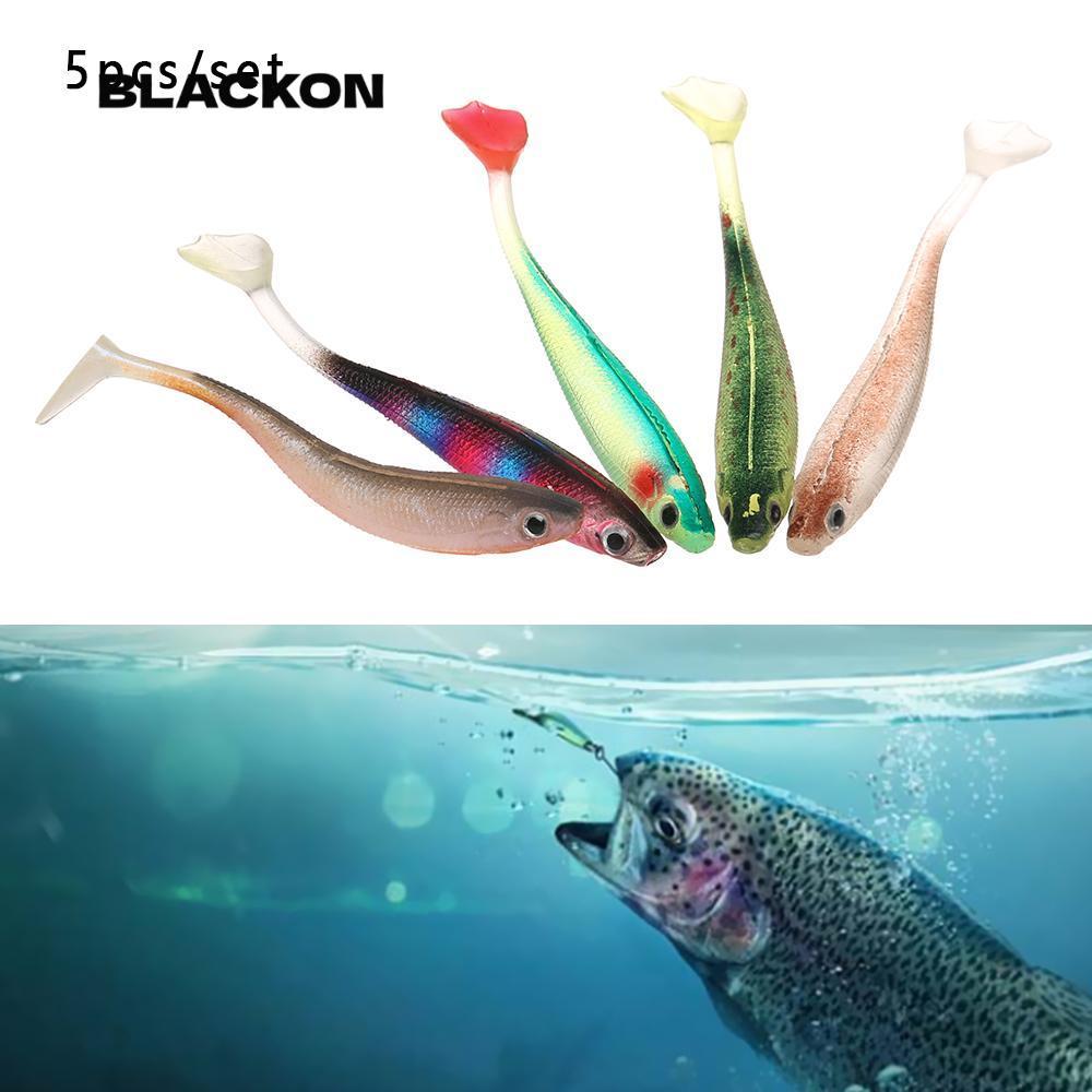 เหยื่อน้ำคุณภาพสูง แบบ Soft Swim Bait ขนาด 9 ซม., น้ำหนัก 5 กรัม แพ็ก 5 ชิ้น