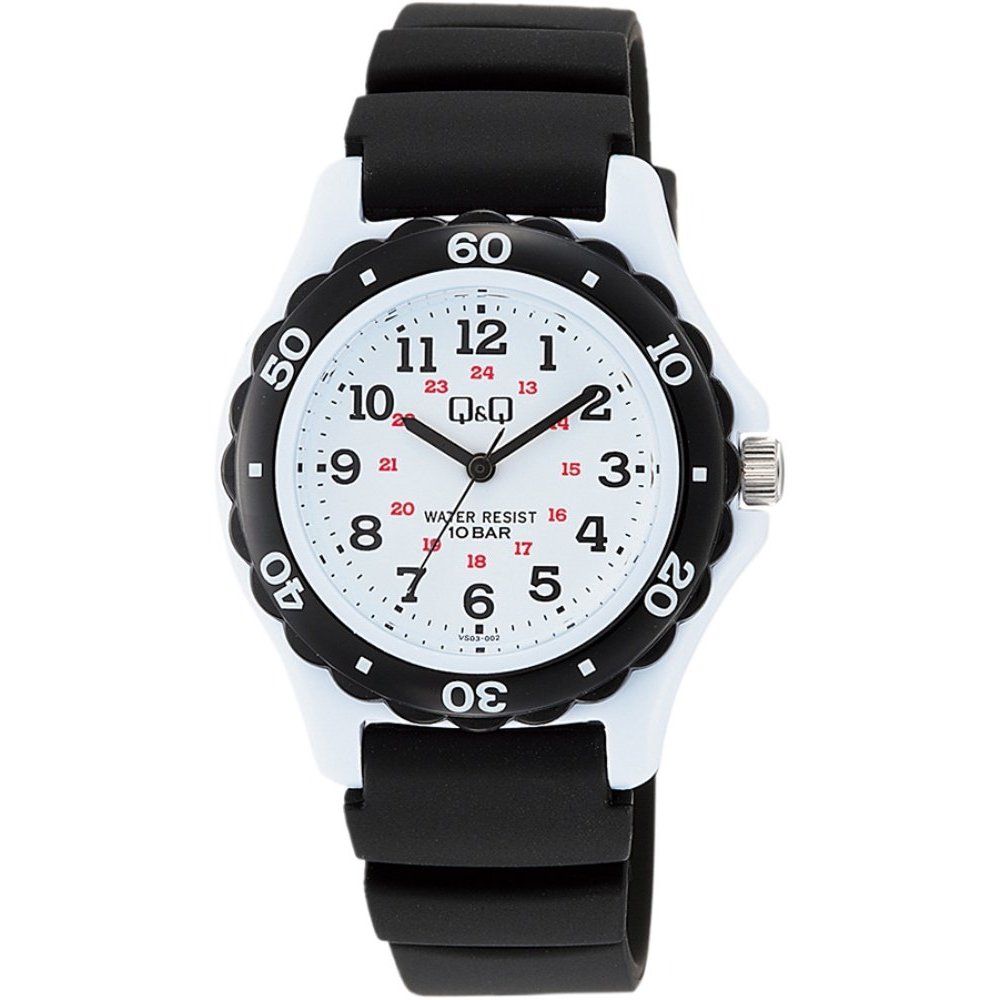 Citizen Q&Q Diver's Watch 10 Bar Waterproof with Urethane Strap - White/Black VS03-002