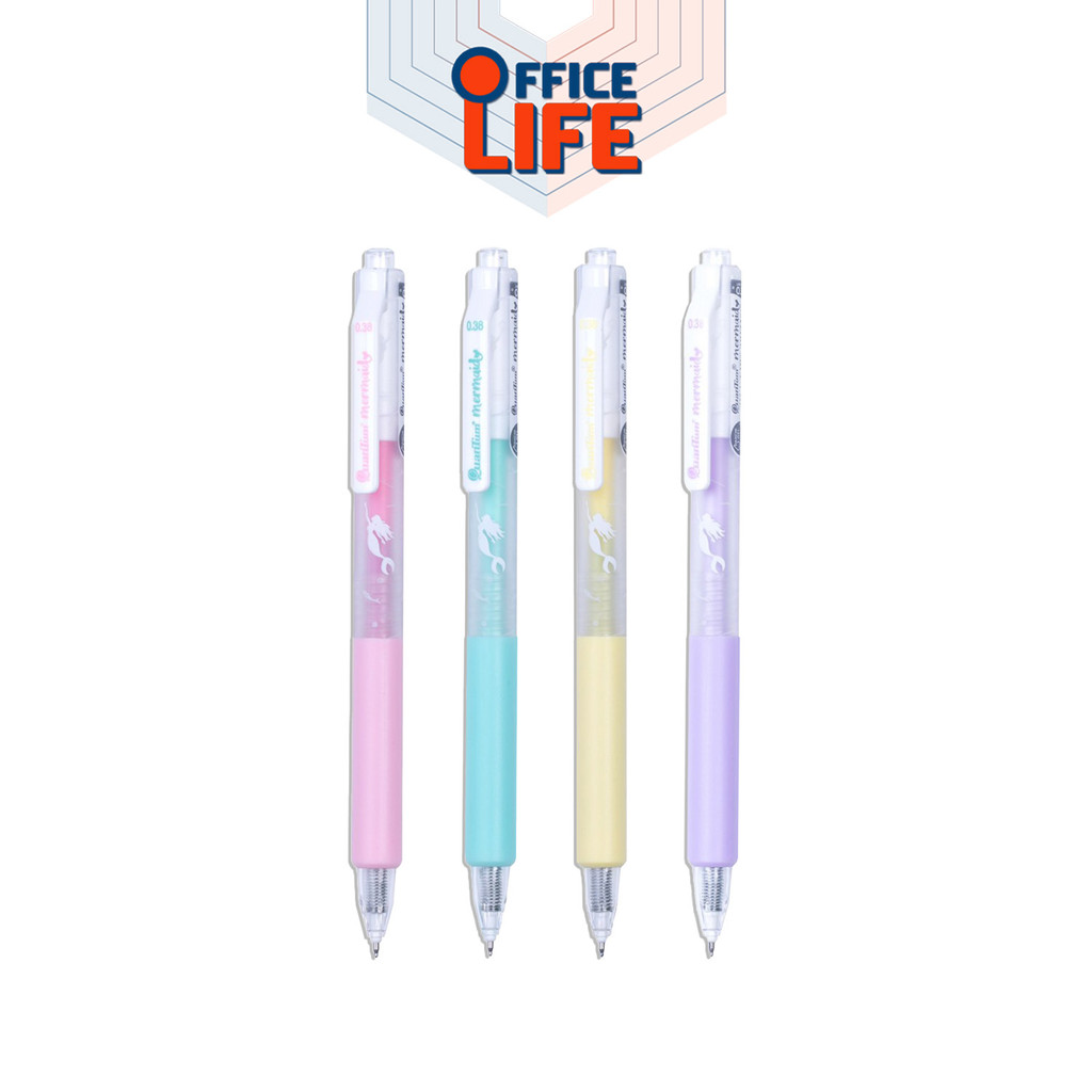 Quantum (ควอนตัม) ปากกาเจล ปากกา daiichi รุ่น Mermaid หมึกน้ำเงิน ขนาดหัว 0.38 มม.กันน้ำ ( 1 ด้าม / คละสี )