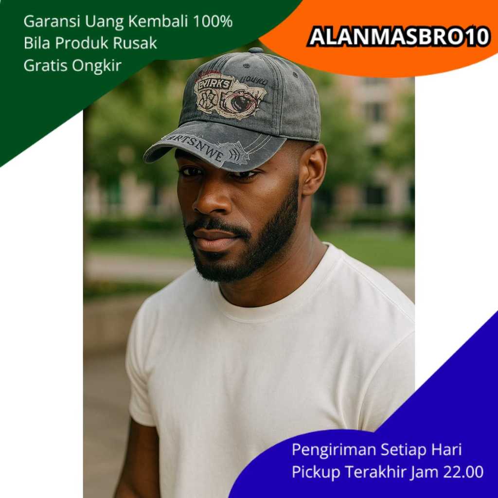 KATUN Original Cotton SharkปักเบสบอลหมวกยาวVisorและสายรัดปรับได้เหมาะสําหรับกิจกรรมกลางแจ้งอินเทรนด์