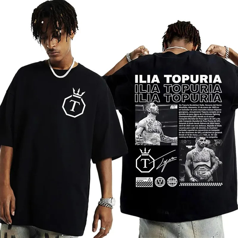 El Matador Ilia Topuria Merch เสื้อยืด Limited Edition ผู้ชายและผู้หญิงผ้าฝ้ายแท้ 100% Casual Retro 