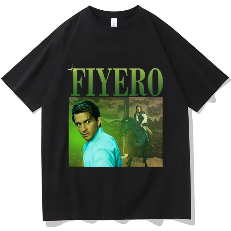 เสื้อยืดวินเทจ Fiyero Jonathan Bailey เสื้อยืดผ้าฝ้ายสำหรับผู้หญิง Shiz U Alumnus เสื้อผ้าสไตล์ยูนิเ