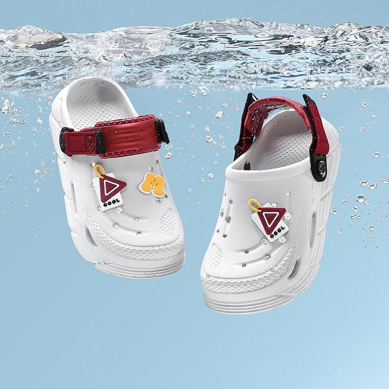 Cheerful Mario รองเท้าหัวโตเด็ก 2-in-1 แบบสวม/รัดส้น ใส่ได้ทุกโอกาส พื้นกันลื่น รองเท้ารัดส้นสําหรับเด็ก