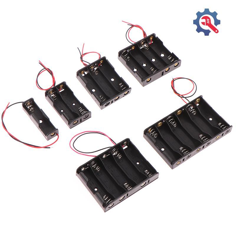 [GEX] 1 2 3 4 5 6 ช่อง 3V AA Battery Case Box AA LR6 HR6 Battery Holder Storage Case Lead Wire Bater
