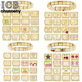 ยอดนิยม Love Golden Pearl Heart ดอกไม้อิตาเลี่ยน Charm Links…