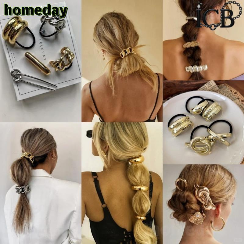 2026 ใหม่โลหะผมวงเชือกแถบคาดศีรษะยืดหยุ่น Scrunchies Hairband เครื่องมือแฟชั่นผู้หญิงอุปกรณ์เสริมผม