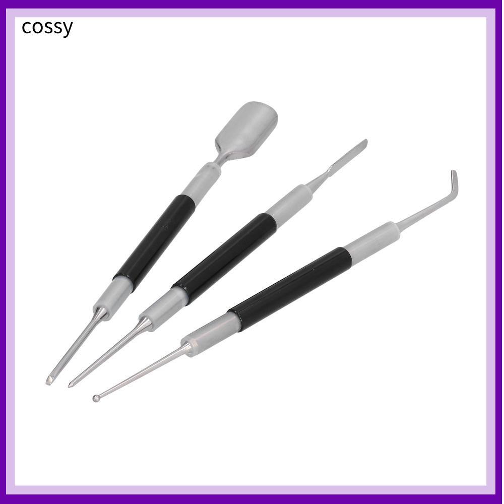 COSSY 3 ชิ้นชุด Latte Art เข็ม,สแตนเลสสีดํา Latte Art ปากกา,กาแฟอุปกรณ์ช้อน & Lance 3 ชิ้นชุด Espres