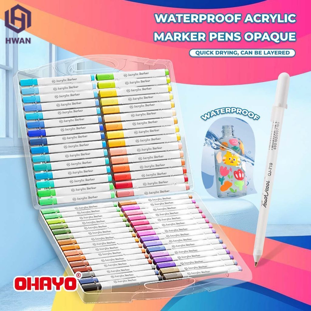 OHAYO Design ปากกาเครื่องหมายอะคริลิก Penanda Enmy Lukisan Cat Aคริลิก Lukisan Seni Arcylic Markerpe