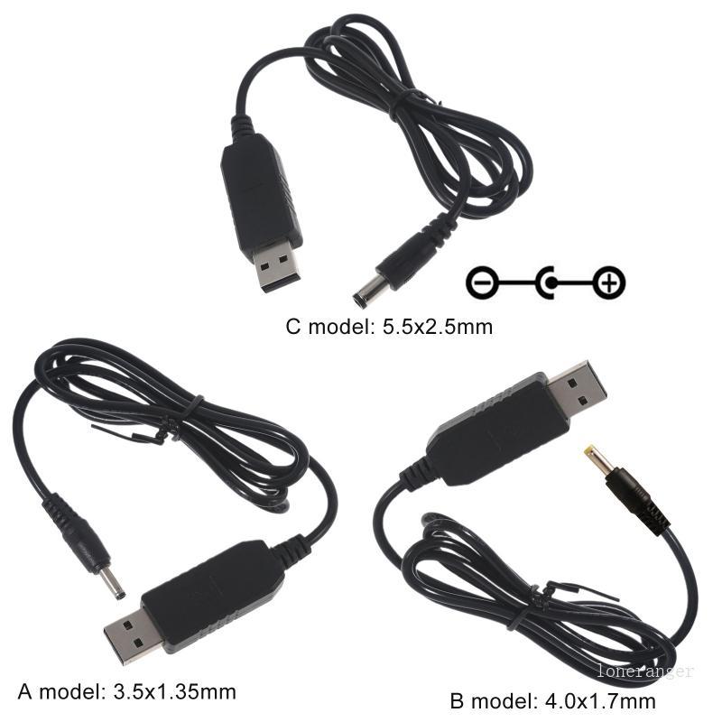 Loner QC3 0 USB ถึง 3 5 4 4 5 5 มม.12V 1 5A Step-up Converter สายไฟสําหรับ WiFi Router ลําโพงกล้องหล