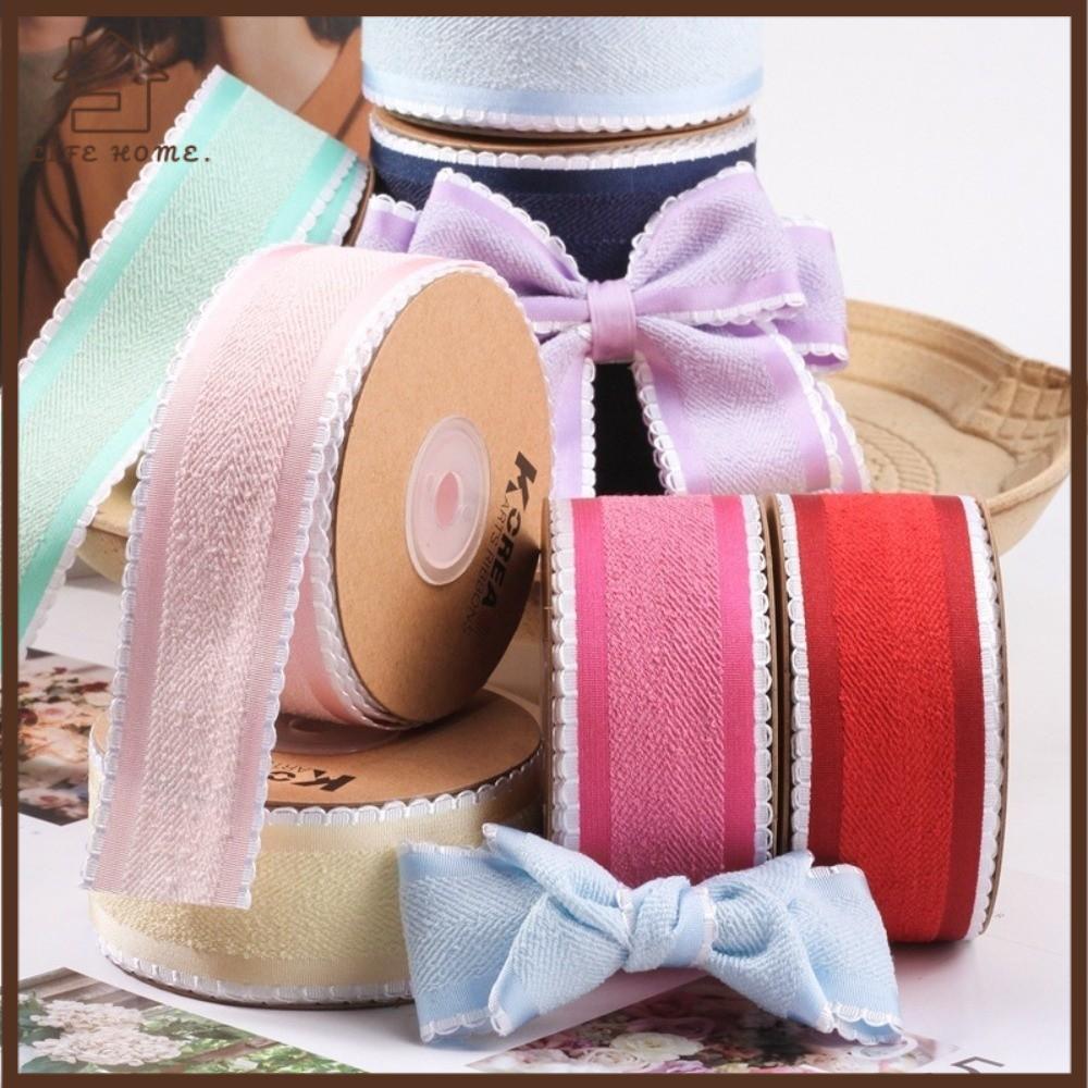 YELGIRL 10yards Twill Ribbon, Buffing Edge 38MM Lace Edge Ribbon, Crafts Supplies Wave Lace DIY Craf