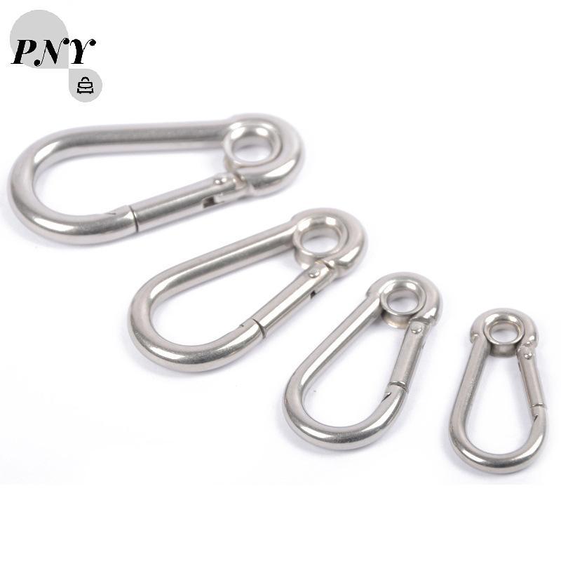[PNY] M4 M5 M6 M7 M8 Stainless Steel Carabiner Carbine Snap Hook พร้อมตาไก่สปริง Bule Key Ring VN