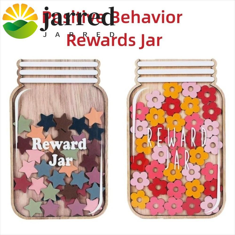 JARRED Positive Behavor Rewards Jar, ไม้การ์ตูนเด็ก Star Reward Jar, แผนภูมิ Chore รางวัล Behavior G