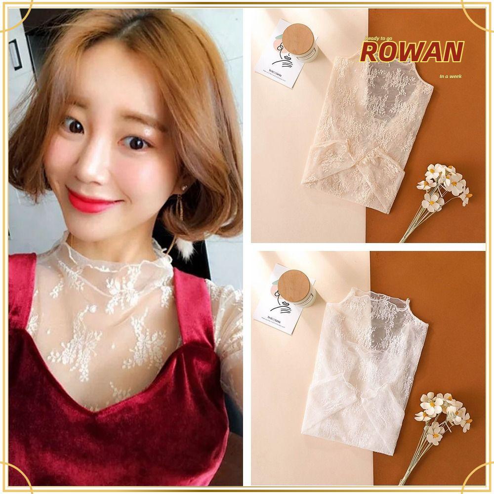 ROWANTH เสื้อซีทรูแขนยาว สีดำ พร้อมตาข่ายบางเบาสำหรับสไตล์เชียร์