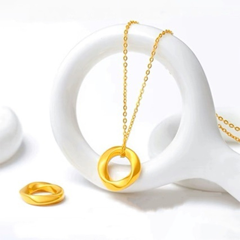 Qixi Shajin Moby แฟนแหวนเครื่องประดับทองแดงจี้ผู้หญิง Gold-Plated ของขวัญวันวาเลนไทน์สร้อยคอ Us ทานา