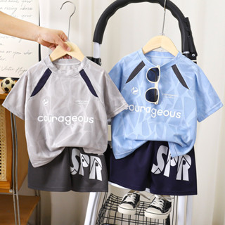 ชุดกีฬาเด็กชายฤดูร้อน กางเกงขาสั้น แห้งเร็ว ระบายอากาศดี สำห…