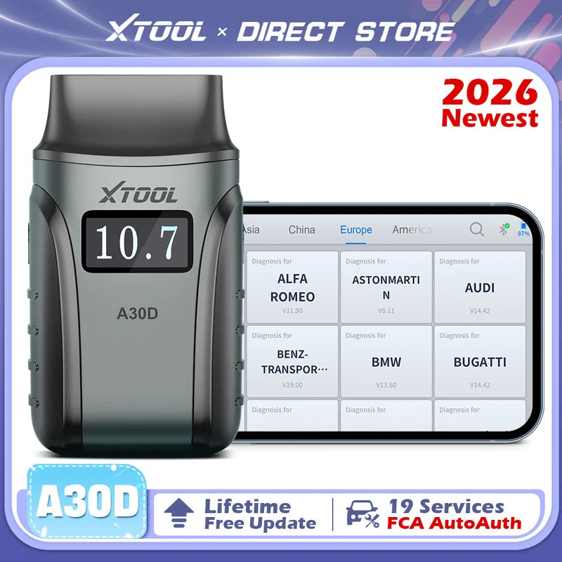 ขายร้อนของแท้ 2026 ใหม่ XTOOL Anyscan A30D V2.0 อายุการใช้งานฟรี OBD2 เครื่องสแกนเนอร์เครื่องมือวินิ