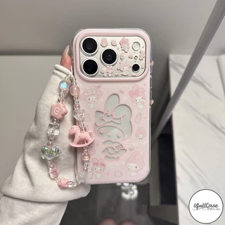 เคสไอโฟน17 เคสใส ลายเมลโดดี้กระต่ายสีชมพูน่ารัก สำหรับ iPhone 16 17 11 13 15 12 14 Pro Max XR 14 16 15 7 8 6s Plus X XS
