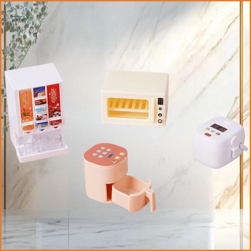 [LS] 1/12 ตุ๊กตาจําลองเครื่องใช้ในครัวขนาดเล็กรุ่นบ้านตุ๊กตาหม้อทอดอากาศเครื่องดื่มเตาอบหม้อหุงข้าวเ