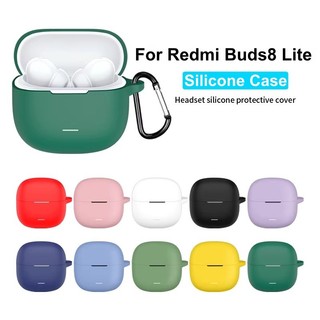 สําหรับ Redmi Buds 8 Lite กรณีซิลิโคนอ่อนนุ่มฝาครอบป้องกันพร้อมตะขอฝาครอบโปร่งใสสําหรับ Redmi Buds 8 Lite หูฟังเคสกันกระแทก
