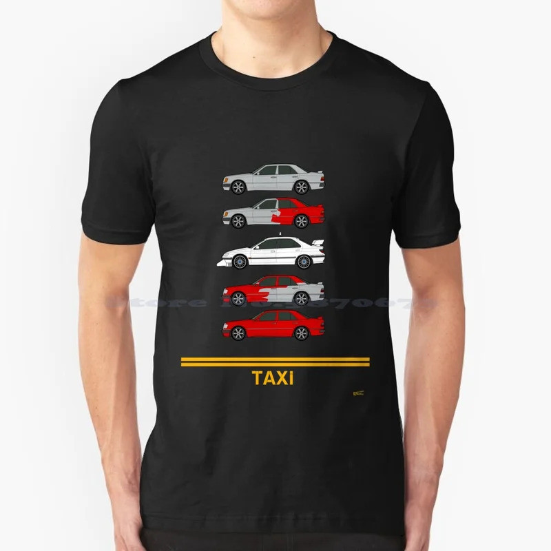 เสื้อยืดคอลเลกชัน Taxi Film Car ผ้าฝ้าย 100% เสื้อยืดลาย Taxi French Film รถยนต์ในภาพยนตร์ 406 V6 50
