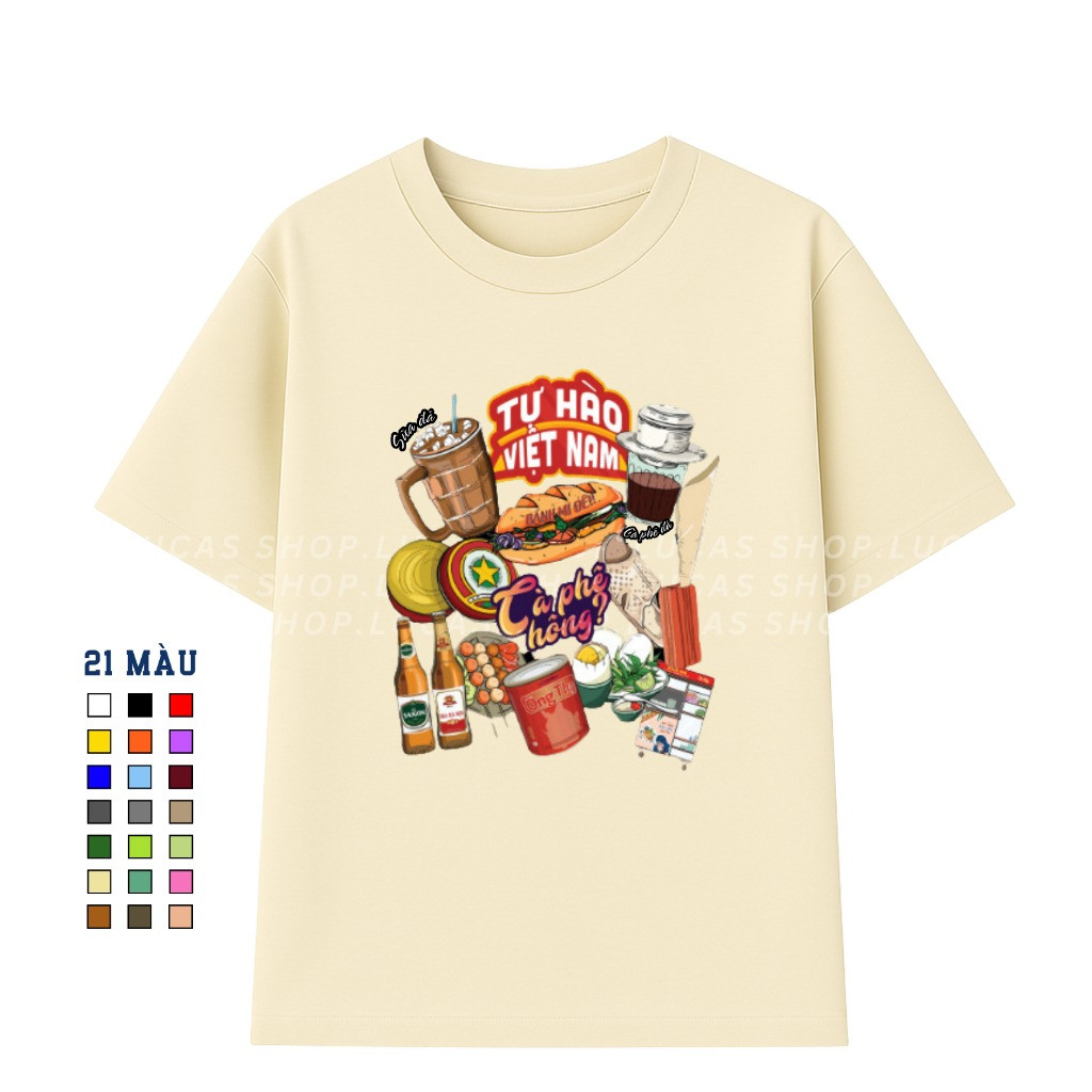 COD (จัดส่งภายใน 24 ชั่วโมง)MIEMIE เสื้อยืดเวียดนามพิมพ์ลาย Proud Travel Vietnam COFFEE HIPS ผ้าฝ้าย